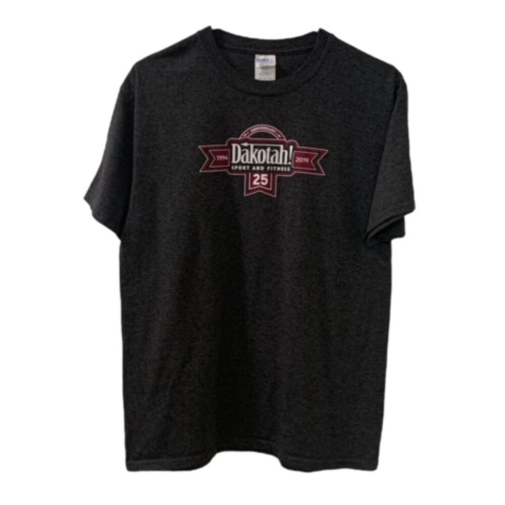 Port & Company Mens M Dakotah Sport Fitness 25th Anniversary T Shirt Gray
